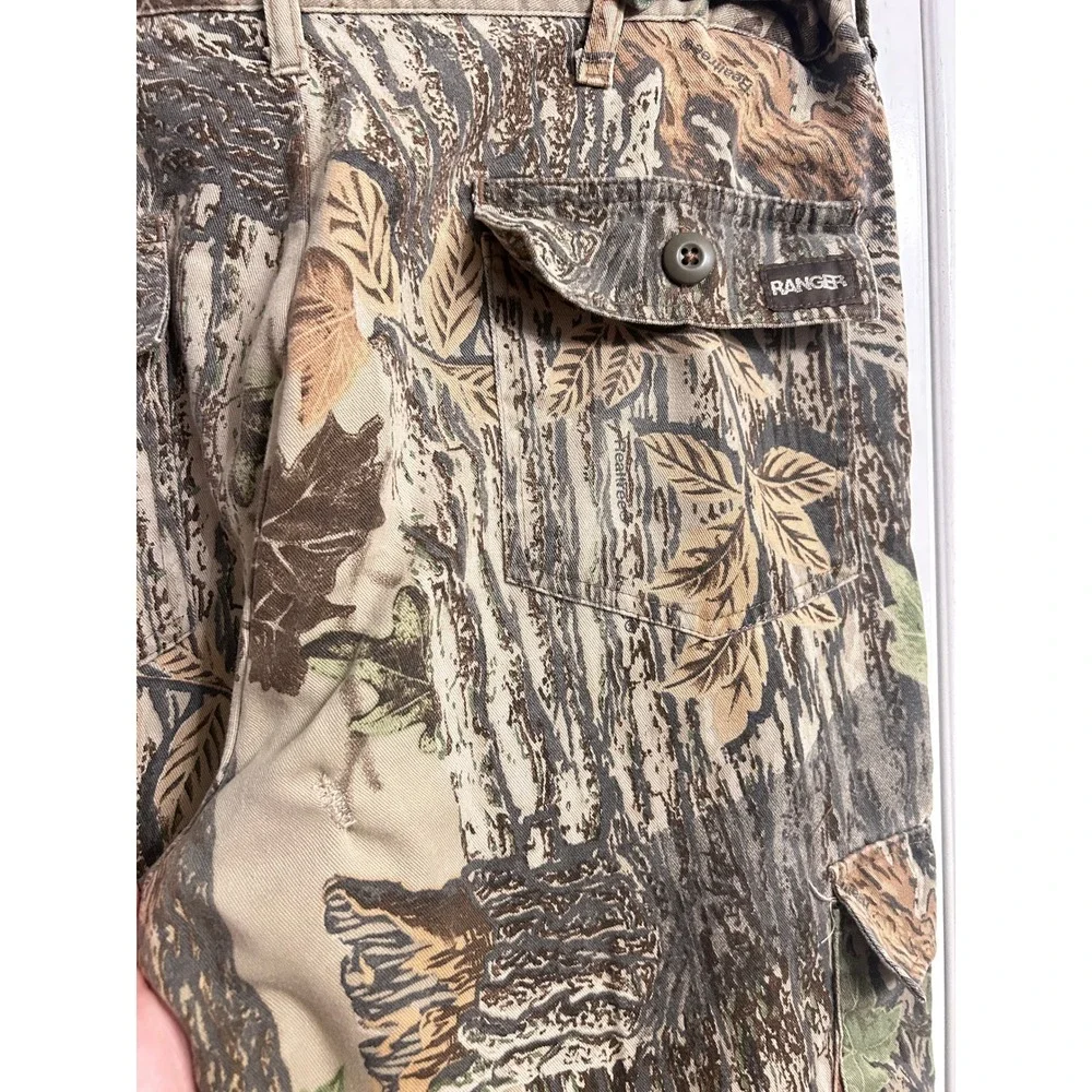 Camo Cargo Pants Green Baggy size MEDIUM Outdoor Cotton 30x31